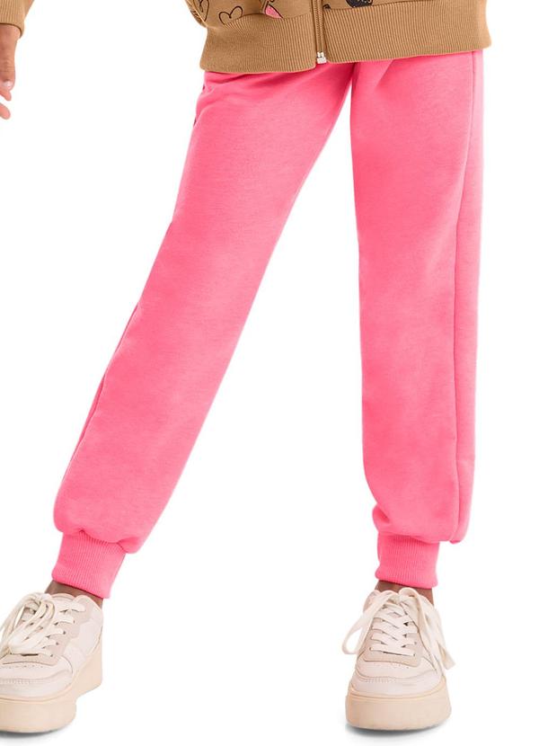 Bee Loop - Calça em Moletom Infantil Menina Rosa