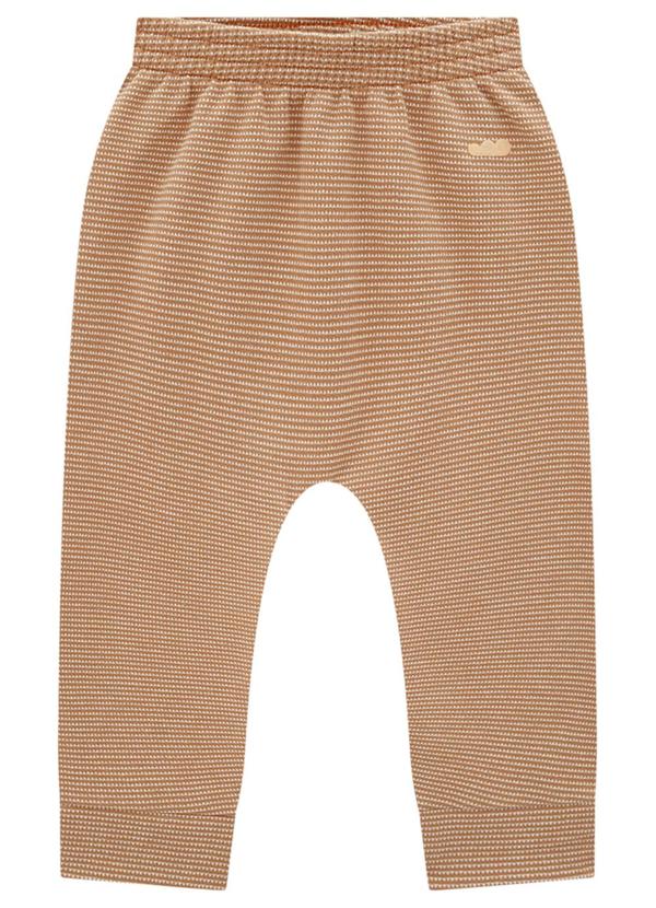 Marlan - Calça em Moletom Quadriculado Unissex Marrom