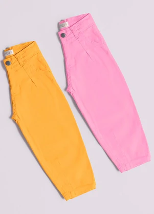 Bugbee - Calça em Sarja Amarelo - BUGBEE