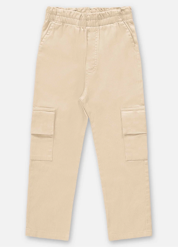 Up Baby - Calça em Sarja Infantil Menina Bege 3