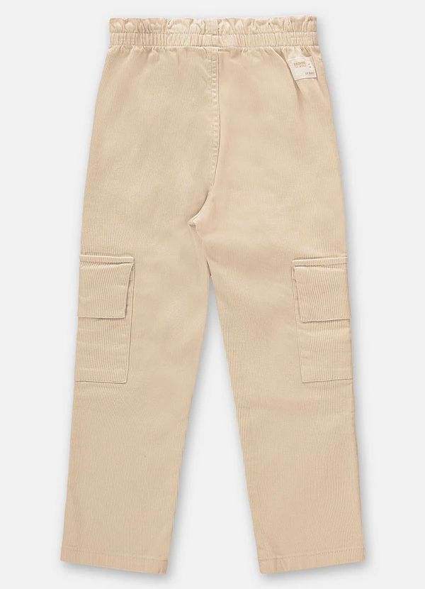 Up Baby - Calça em Sarja Infantil Menina Bege 4
