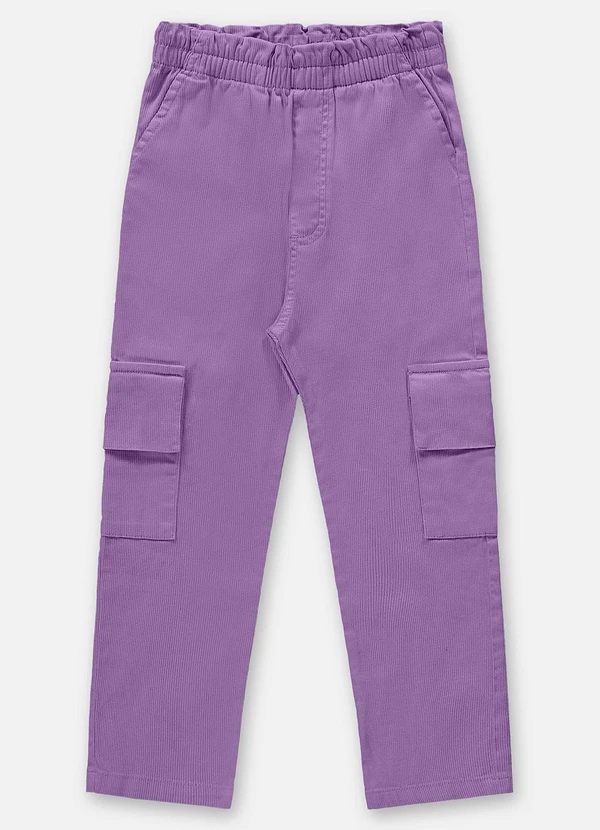 Up Baby - Calça em Sarja Infantil Menina Roxo 3