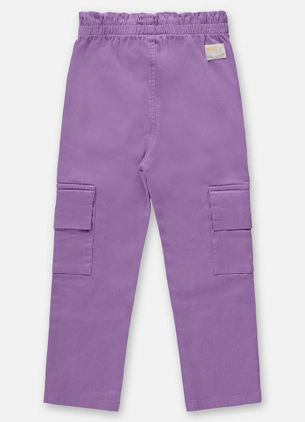 Up Baby - Calça em Sarja Infantil Menina Roxo 4
