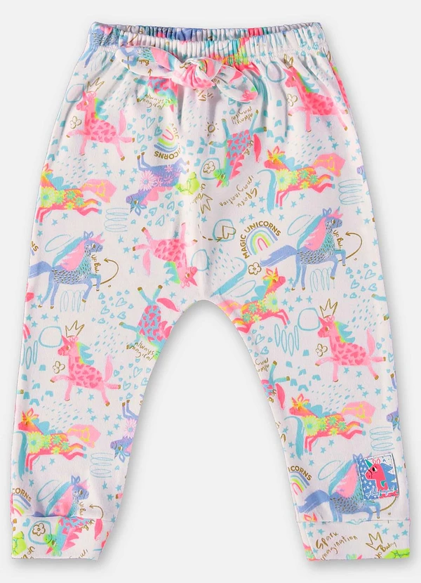 Up Baby - Calça em Suedine Bebê Menina Off White