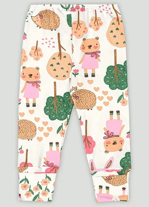 Up Baby - Calça em Suedine para Bebê Menina Branco - UP BABY