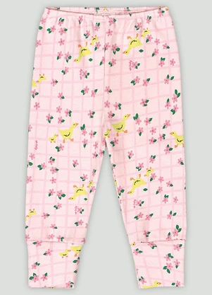 Calça em Suedine para Bebê Menina Up Baby Rosa - UP BABY
