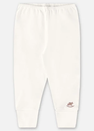 Up Baby - Calça em Suedine Unissex Bebê Off White - UP BABY