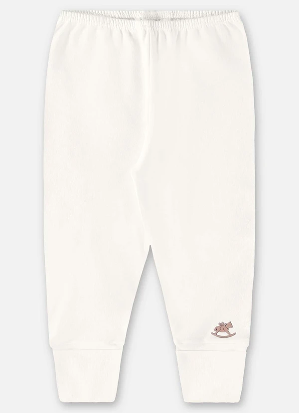 Up Baby - Calça em Suedine Unissex Bebê Off White