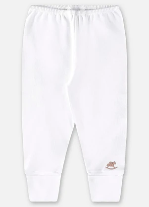 Up Baby - Calça em Suedine Unissex para Bebê Branco - UP BABY