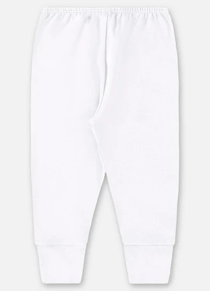Up Baby - Calça em Suedine Unissex para Bebê Branco - UP BABY