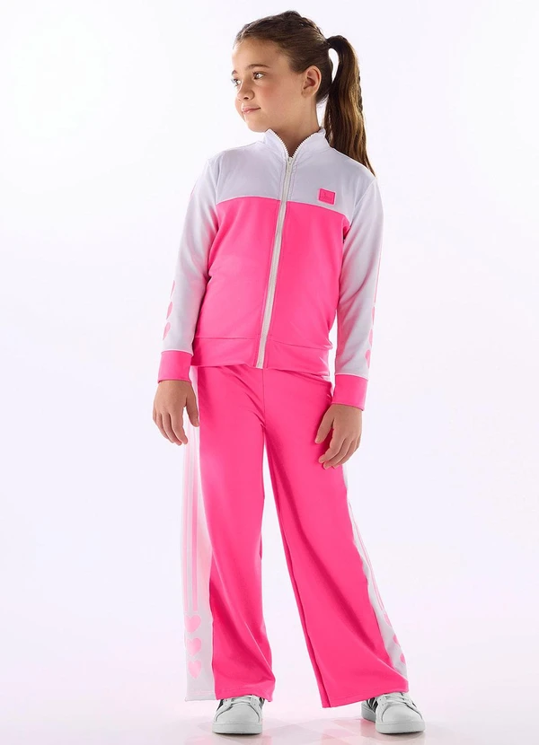 Quimby - Calça Esportiva Infantil em Poliéster Rosa 2