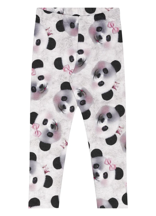 Alakazoo - Calça Estampada Menina em Malha Soft Branco 3