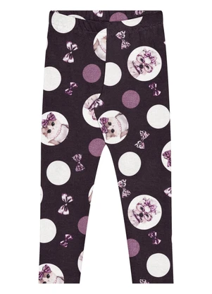 Alakazoo - Calça Estampada Menina em Malha Soft Vermelho - ALAKAZOO