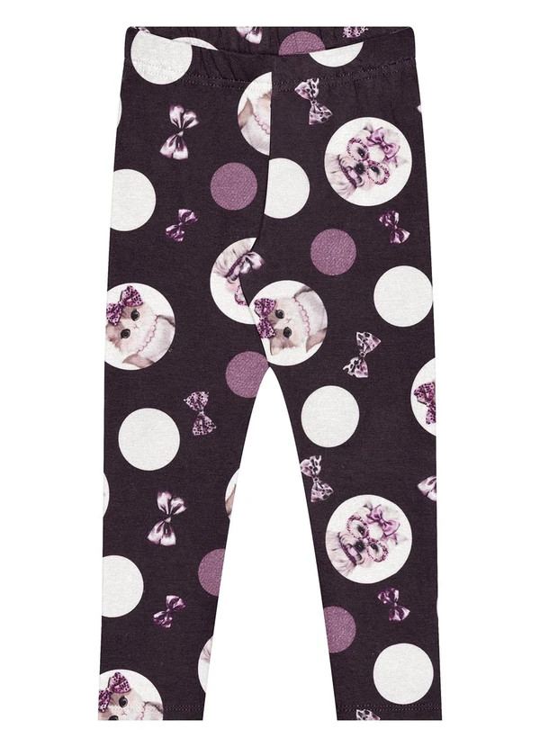 Alakazoo - Calça Estampada Menina em Malha Soft Vermelho