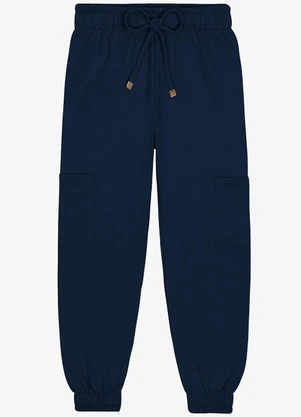 Trick Nick - Calça Feminina Cargo Moletom Azul - TRICK NICK