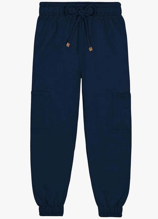 Trick Nick - Calça Feminina Cargo Moletom Azul 1