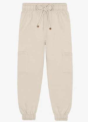 Trick Nick - Calça Feminina Cargo Moletom Bege - TRICK NICK