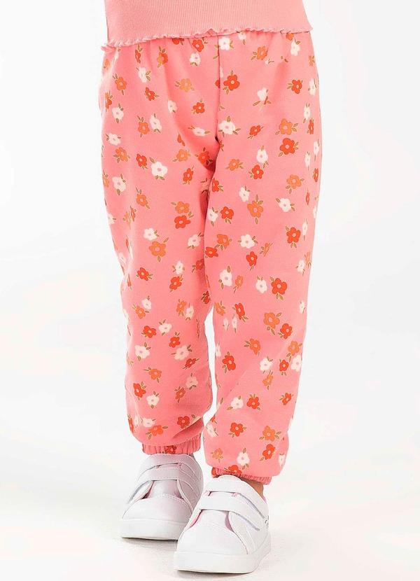 Cativa Kids - Calça Feminina Infantil com Estampa Rosa