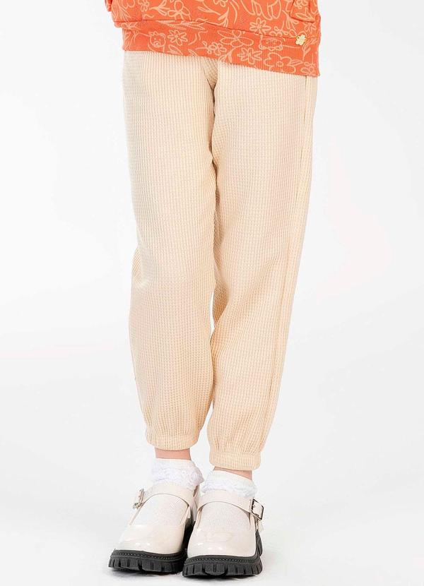 Cativa Kids - Calça Feminina Infantil Confortável Bege