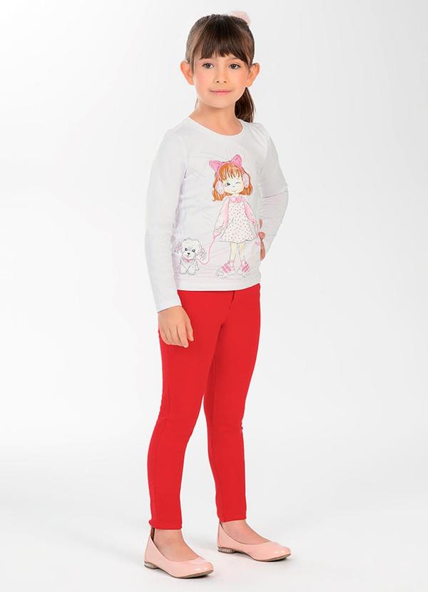 Cativa Kids - Calça Feminina Infantil Peluciada Vermelho