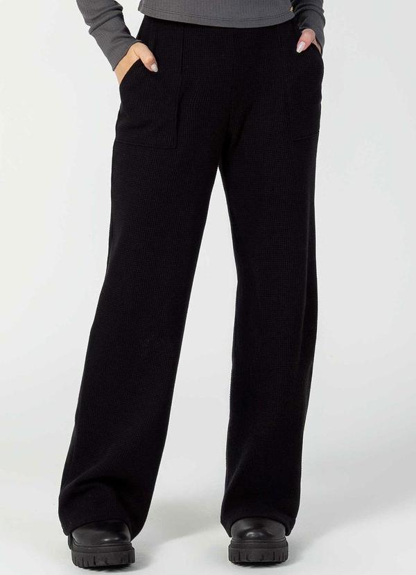 Bjoe - Calça Feminina Juvenil de Tricô Preto 4