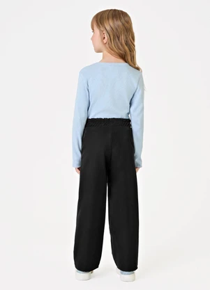 Trick Nick - Calça Feminina Wide Leg Sintética Preto - TRICK NICK