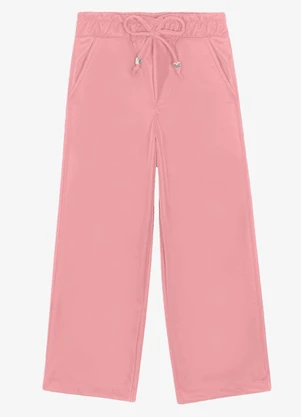 Trick Nick - Calça Feminina Wide Leg Sintética Rosa - TRICK NICK