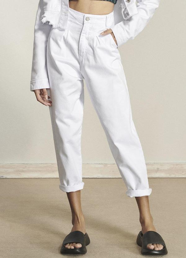 Authoria - Calça Feminino de Sarja Branco Branco