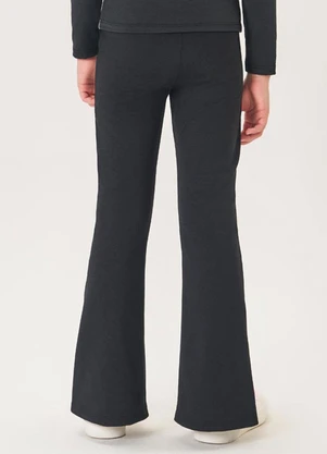 Abrange - Calça Flare Felpada Infantil Menina Preto - ABRANGE