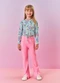 Abrange - Calça Flare Felpada Infantil Menina Rosa - variação: Rosa
