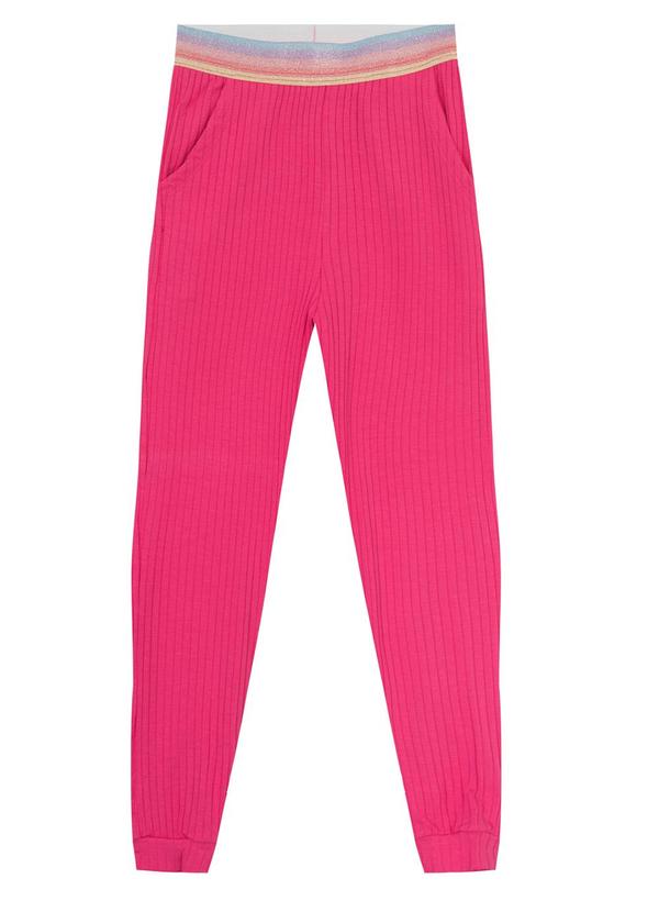 Select - Calça Infantil Canelada Rosa
