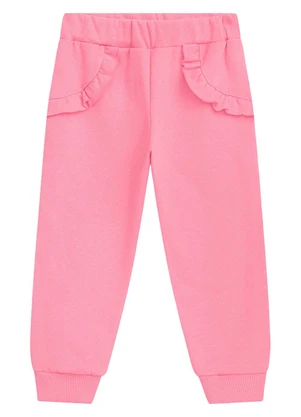 Duduka - Calça Infantil em Moletom com Bolso Falso Rosa  - DUDUKA