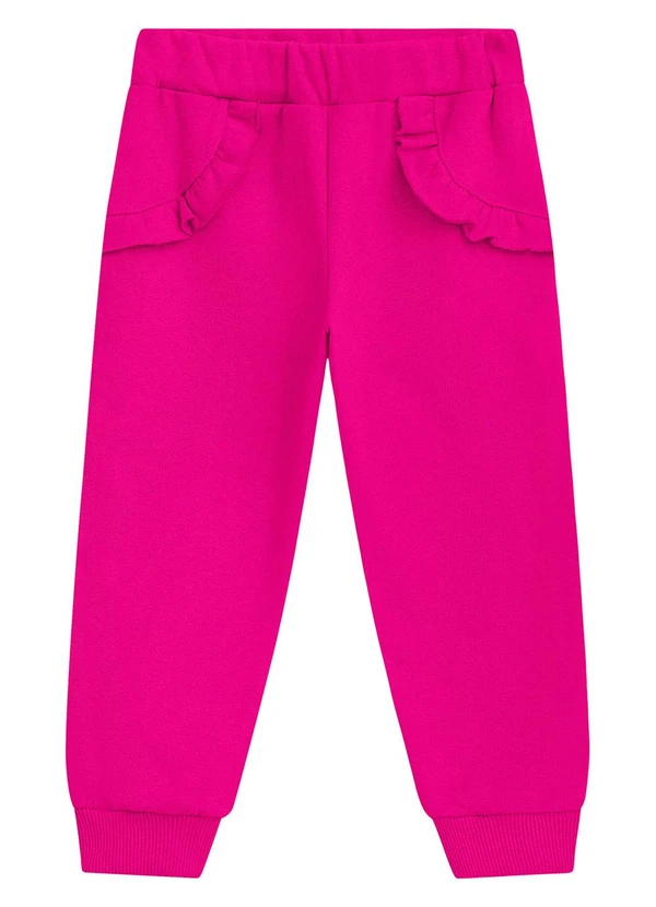 Duduka - Calça Infantil em Moletom com Bolso Falso Rosa