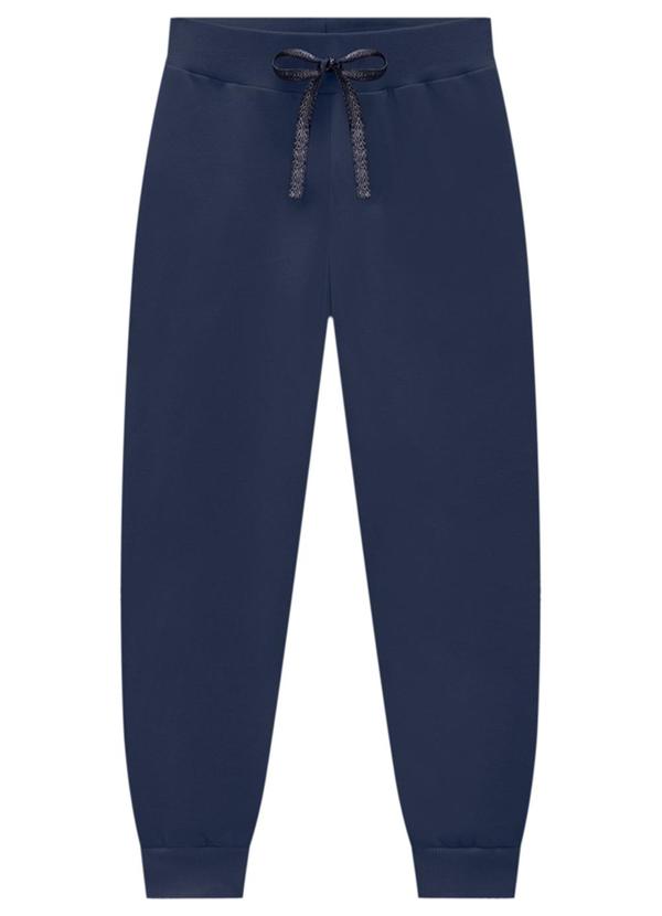 Marlan - Calça Infantil em Moletom Felpado Azul