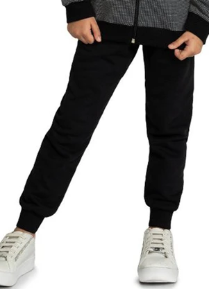 Marlan - Calça Infantil em Moletom Felpado Preto - MARLAN