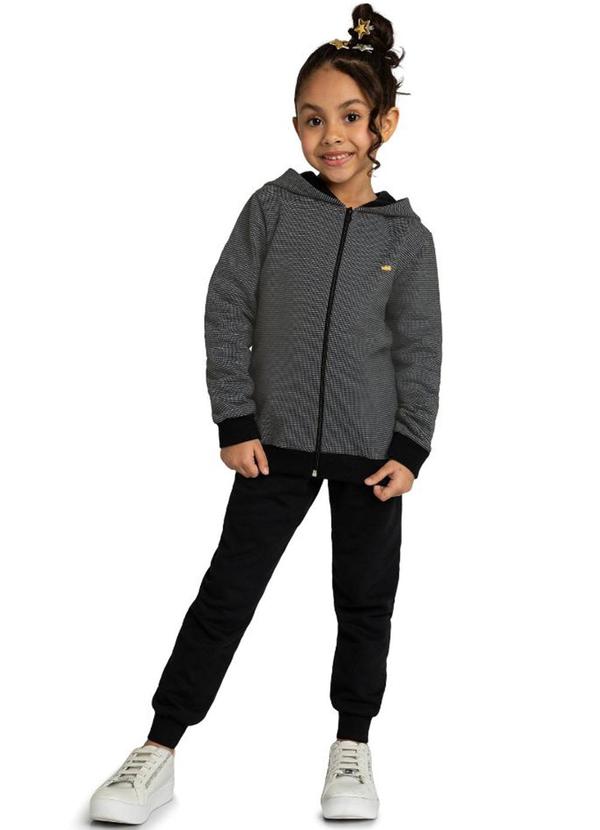 Marlan - Calça Infantil em Moletom Felpado Preto 2