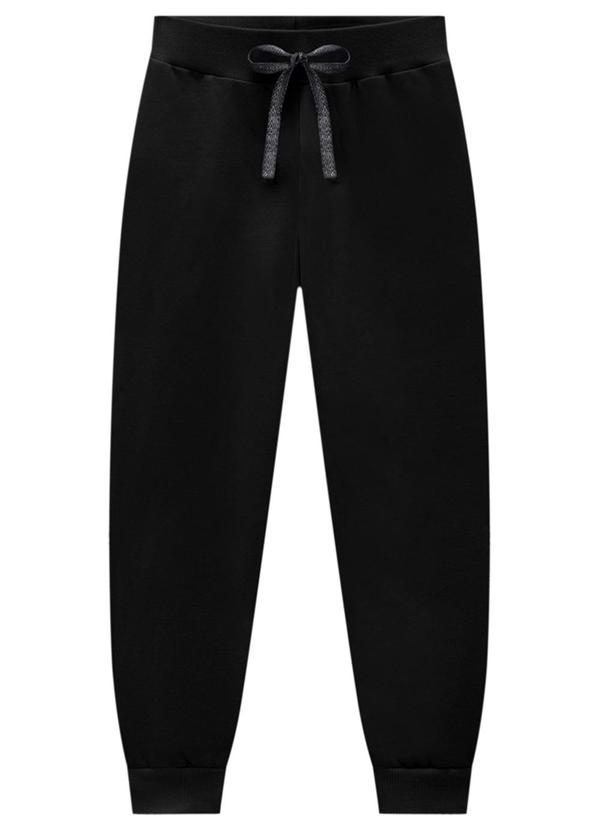 Marlan - Calça Infantil em Moletom Felpado Preto 3