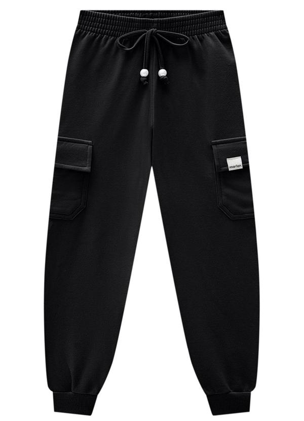Marlan - Calça Infantil em Moletom Felpado Preto
