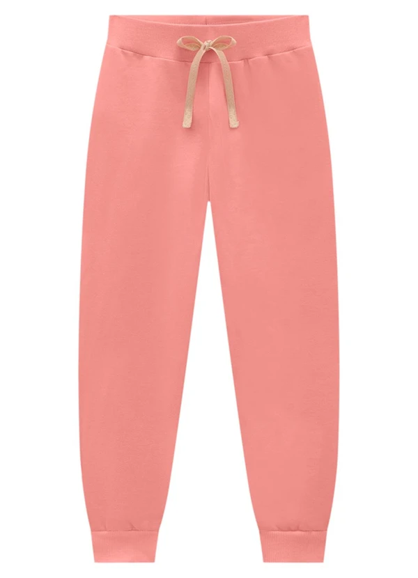 Marlan - Calça Infantil em Moletom Felpado Rosa