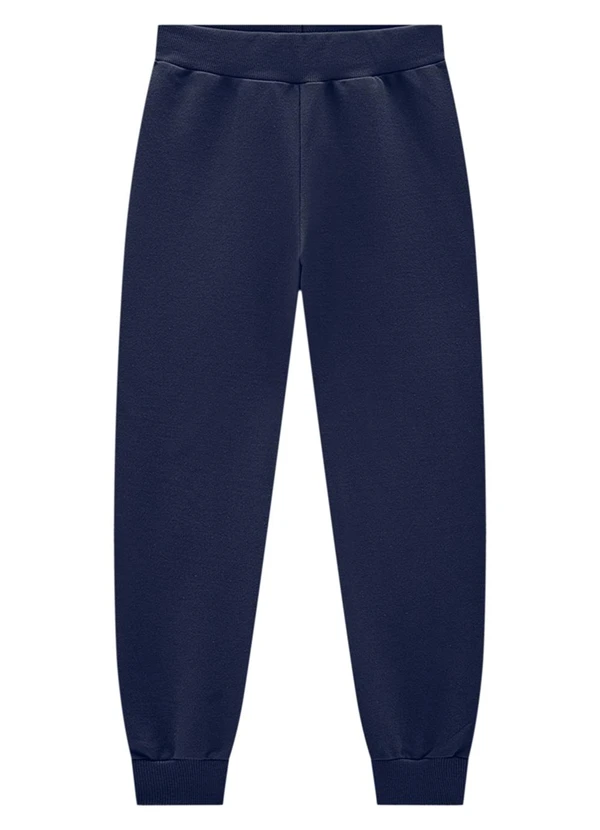 Marlan - Calça Infantil em Moletom Felpado Unissex Azul