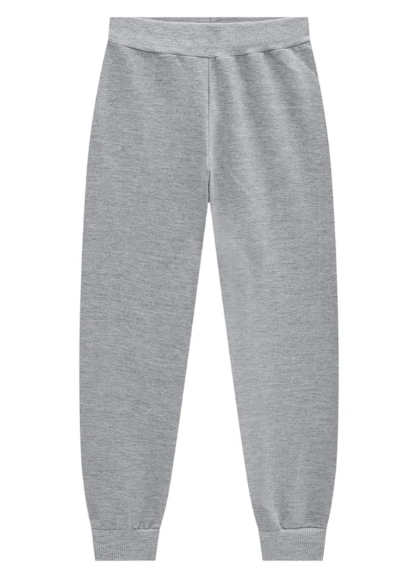 Marlan - Calça Infantil em Moletom Felpado Unissex Cinza