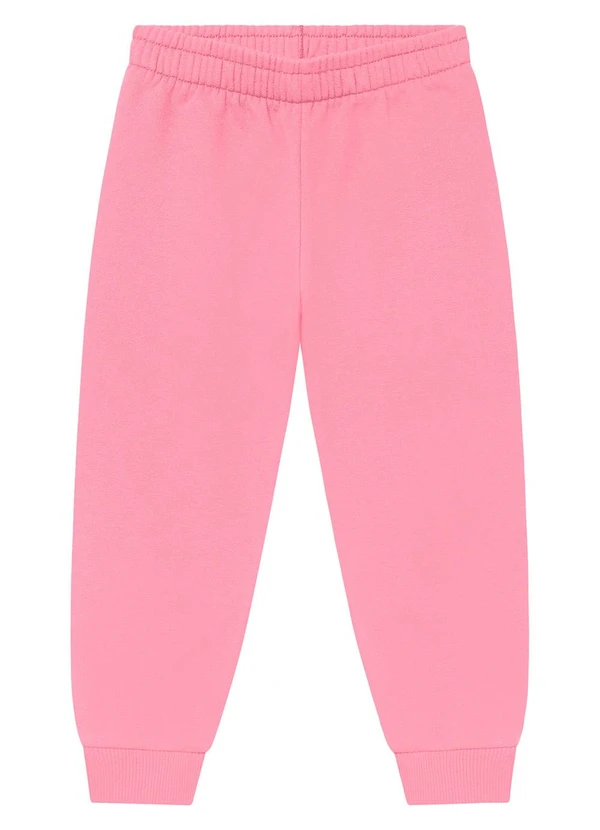 Duduka - Calça Infantil em Moletom Rosa