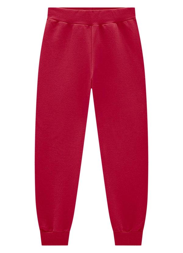 Marlan - Calça Infantil em Moletom Unissex Vermelho