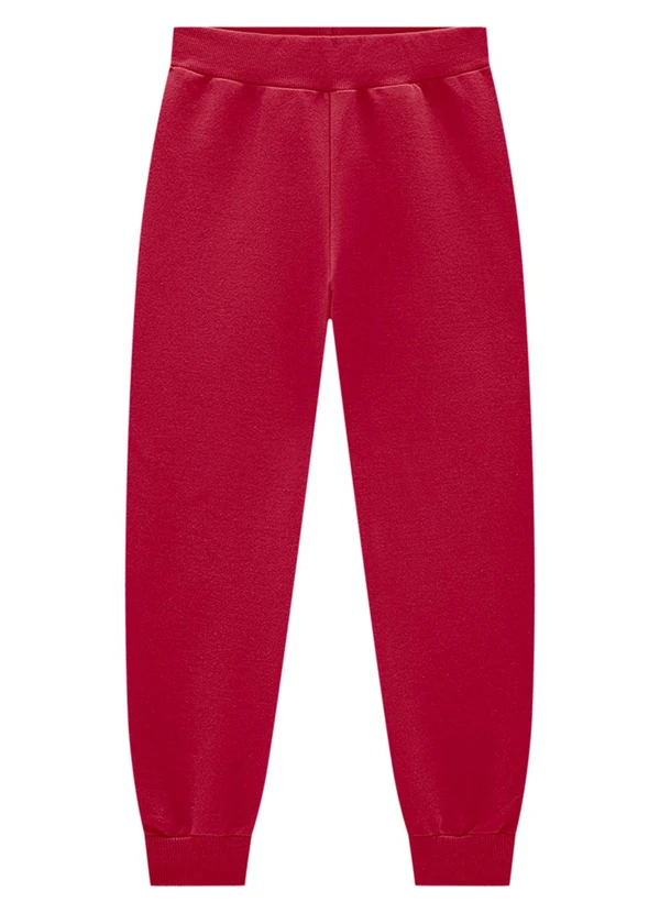 Marlan - Calça Infantil em Moletom Unissex Vermelho