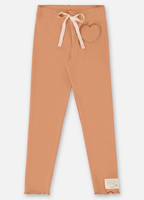 Up Baby - Calça Infantil em Ribana Canelada Marrom