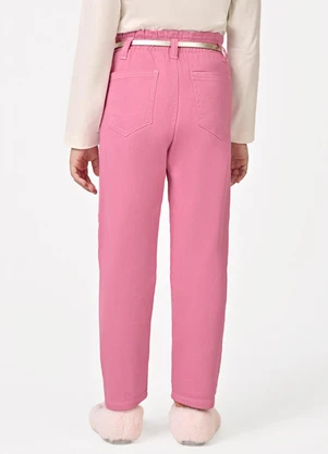 Trick Nick - Calça Infantil Feminina Cenoura Sarja Rosa - TRICK NICK