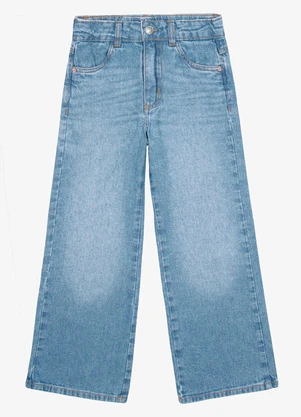 Trick Nick - Calça Infantil Feminina Wide Leg Jeans Azul - TRICK NICK