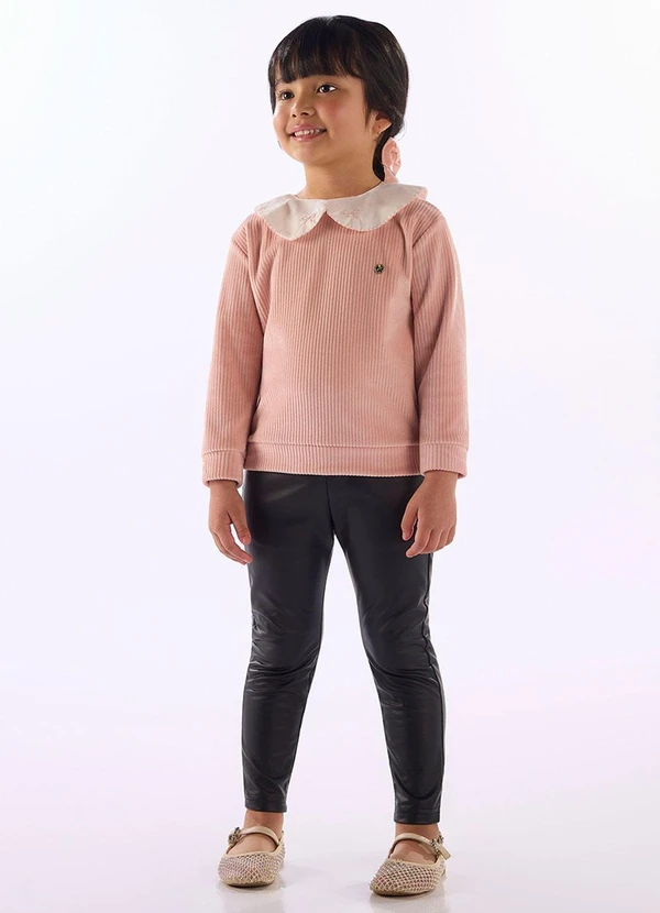 Up Baby - Calça Infantil Malha Cirrê Preto 2