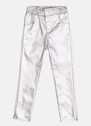 Momi - Calça Infantil Menina de Bengaline Metalizado - MOMI