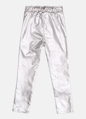 Momi - Calça Infantil Menina de Bengaline Metalizado - MOMI